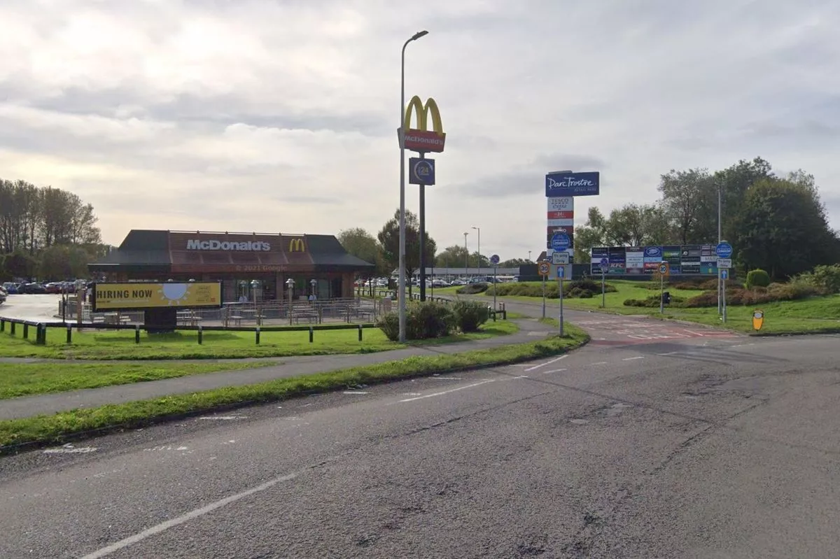 A general view of Trostre Roundabout in Llanelli