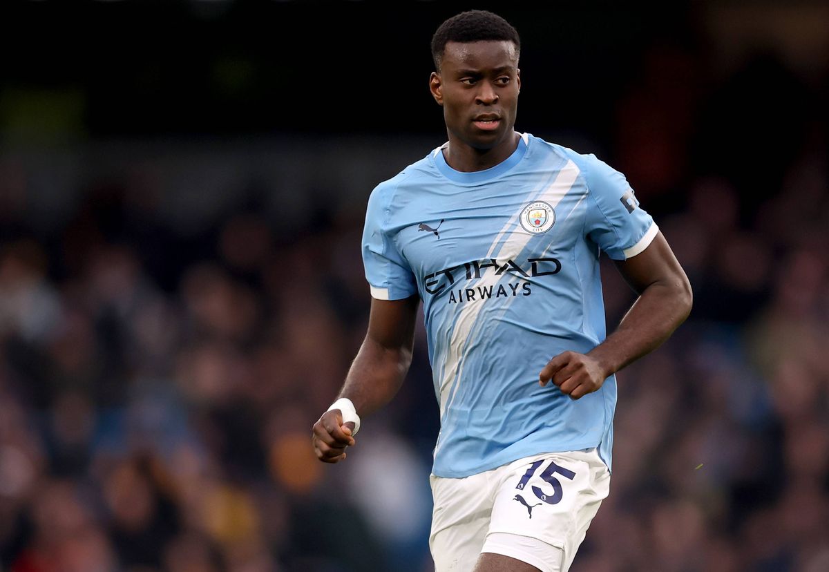 MANCHESTER, ENGLAND - JANUARY 24: Marc Guehi of Manchester City during the Premier League match between Manchester City and Wolverhampton Wanderers at Etihad Stadium on January 24, 2026 in Manchester, England. (Photo by Carl Recine/Getty Images)