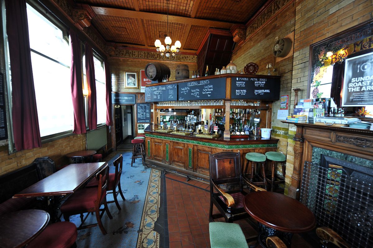 Inside the Marble Arch pub building, which dates back to 1888