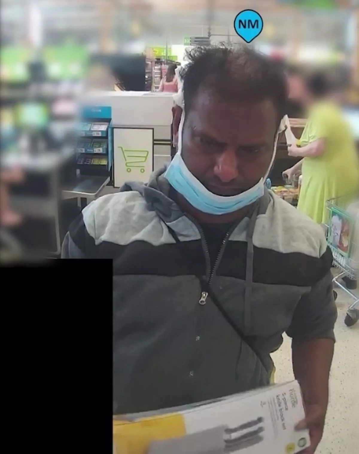 CCTV of Nimalarajah Mathiyadaranam purchasing knives using the self-checkout of Asda in Bootle hours before he stabbed his wife Nilani Nimalarajah to death