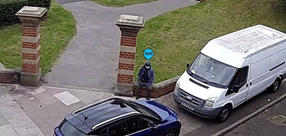 CCTV footage of Nimalarajah Mathiyadaranam sitting on a wall opposite Low Cost Food and Wine in Bootle moments before he entered the store and stabbed his wife Nilani Nimalarajah to death