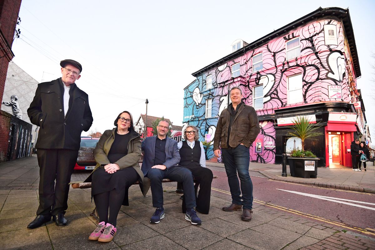 Members of New Brighton Partnership who want to put New Brighton on the World map, including left to right Sean Martin, Dr Lucy Richardson, Andy Moor, Jayne Casey,and David McHattie.