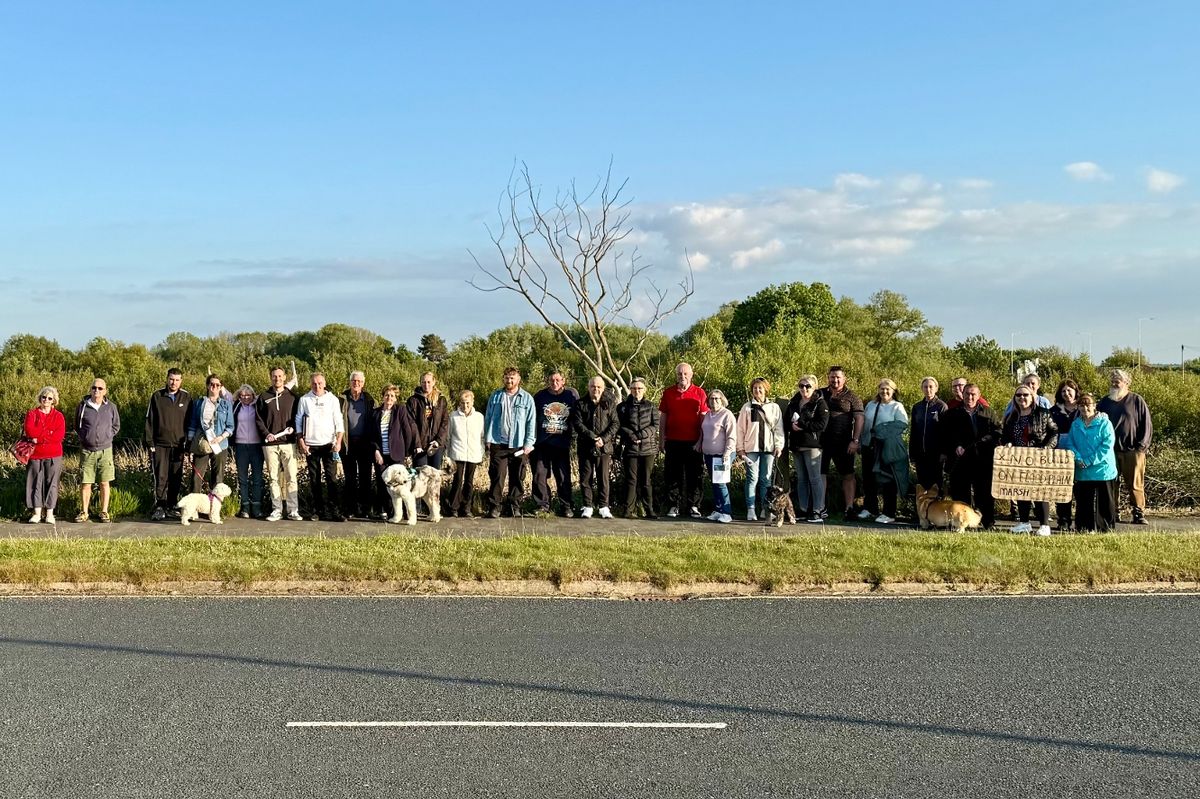 The Friends of Pasture Marsh protesting against the sale of the land for homes