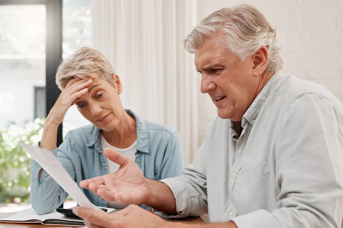 A couple check their finances