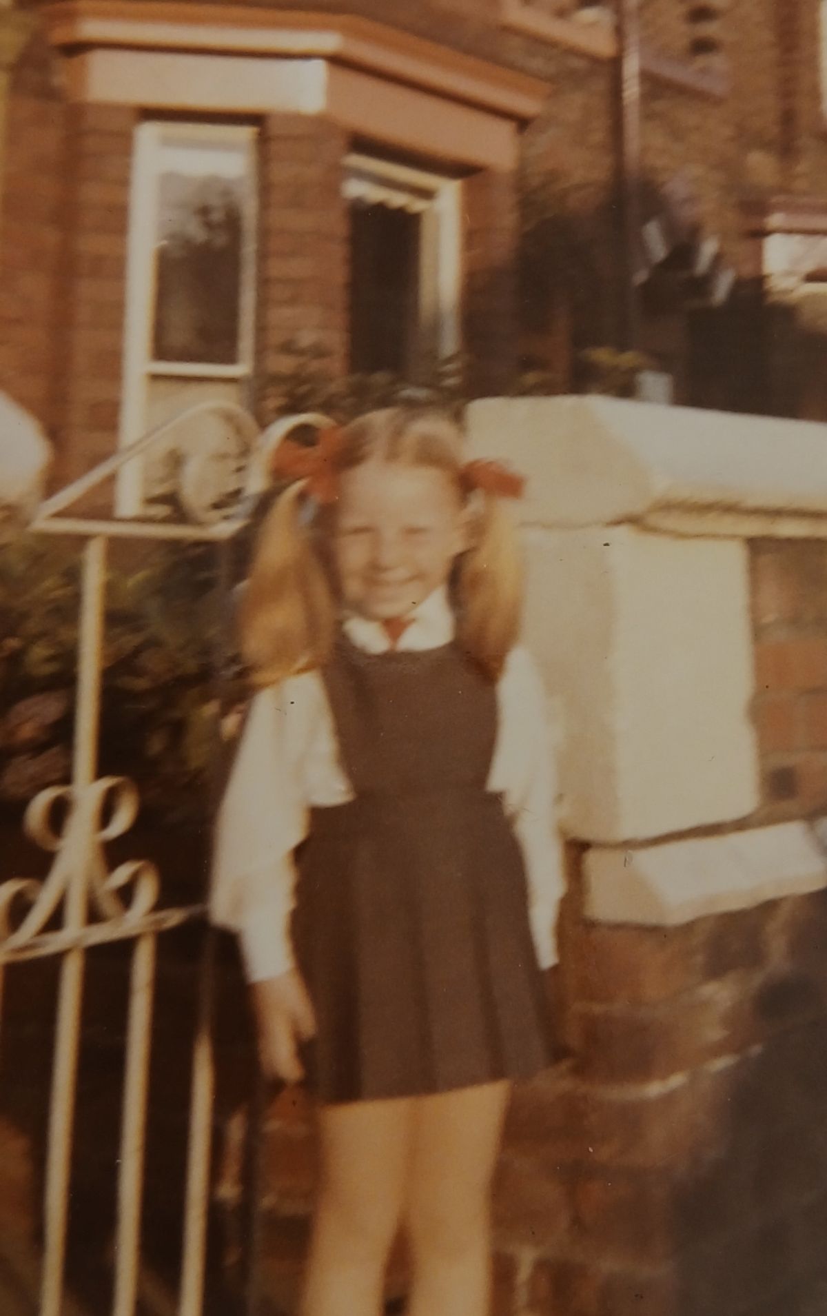 Alison Heavisides on her first day of school.