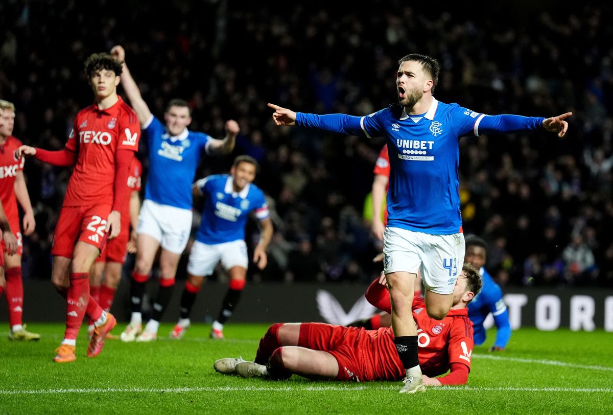 Rangers' Nicolas Raskin celebrates scoring against Aberdeen