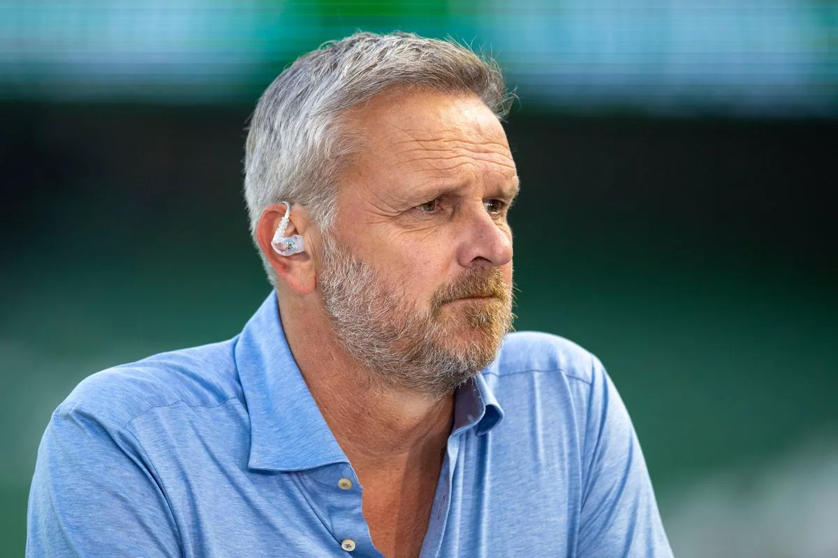 DUBLIN, IRELAND:  SEPTEMBER 07:  Didi Hamann, working as a football analyst for RTE Sport, on the sideline during the Republic of Ireland V England, UEFA Nations League match at Aviva Stadium on September 7th, 2024, in Dublin, Ireland. (Photo by Tim Clayton/Corbis via Getty Images)