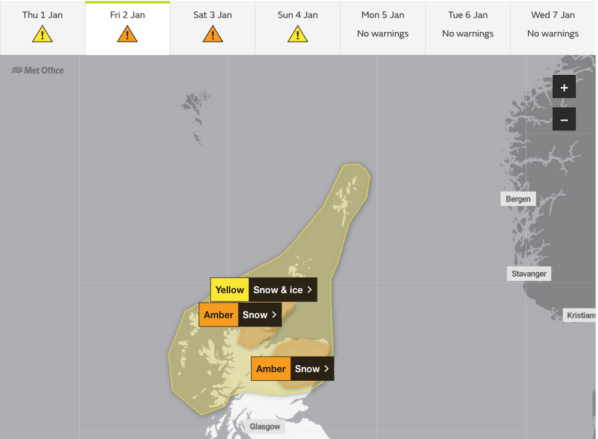 The Met Office weather warnings
