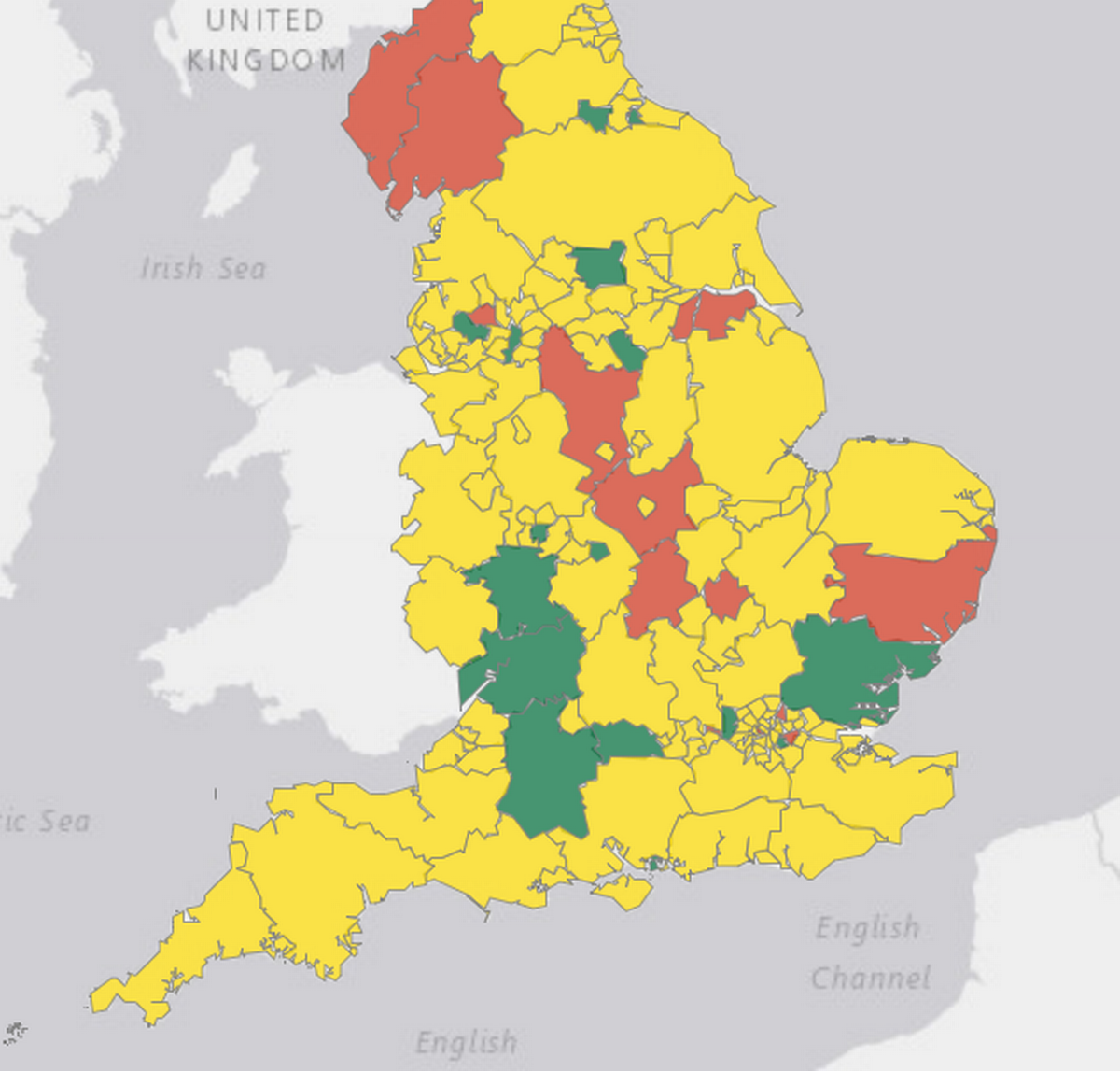 The pothole map which ranks each local auhtority in England