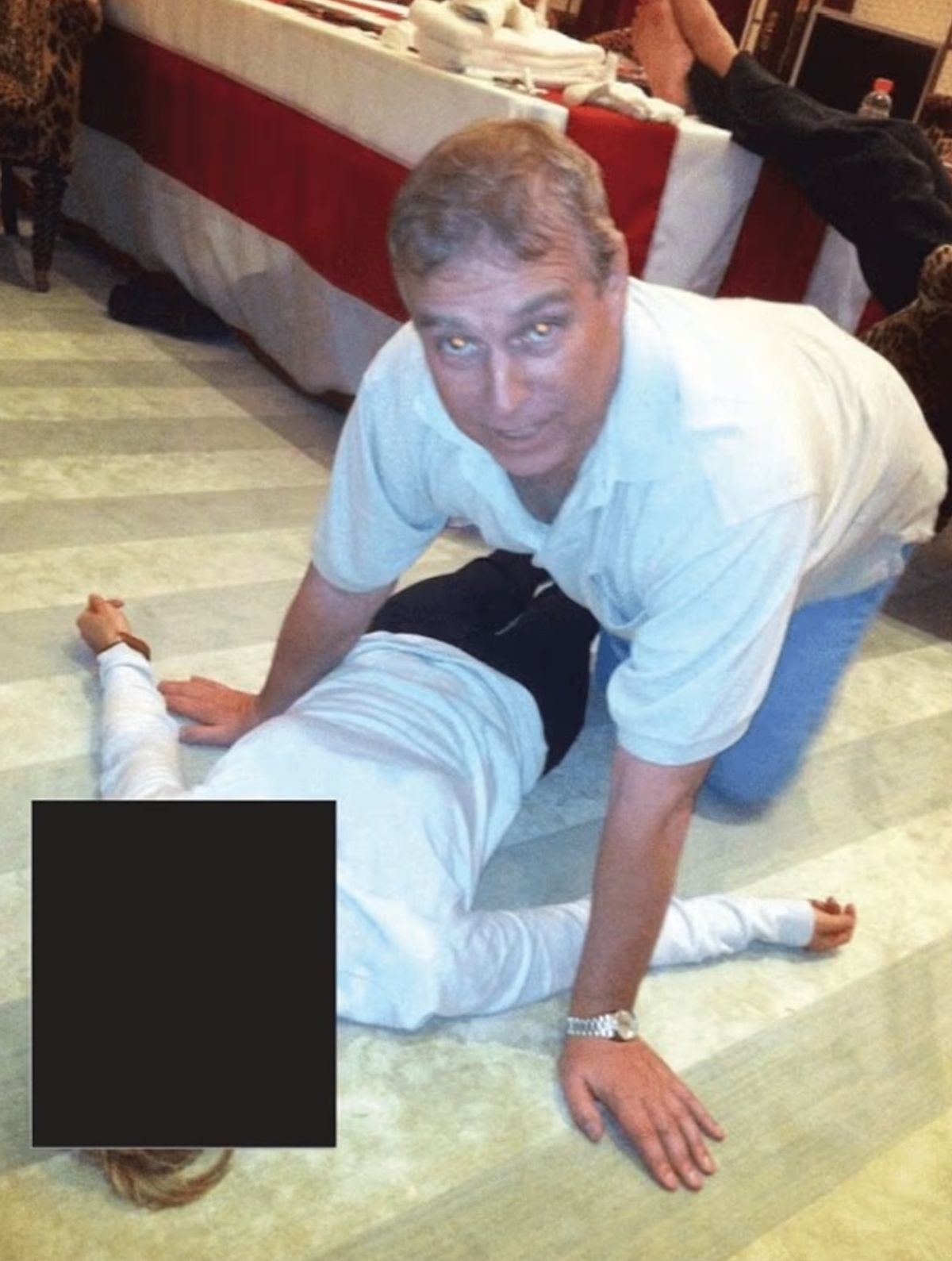 A photo appearing to show Andrew in the Epstein files