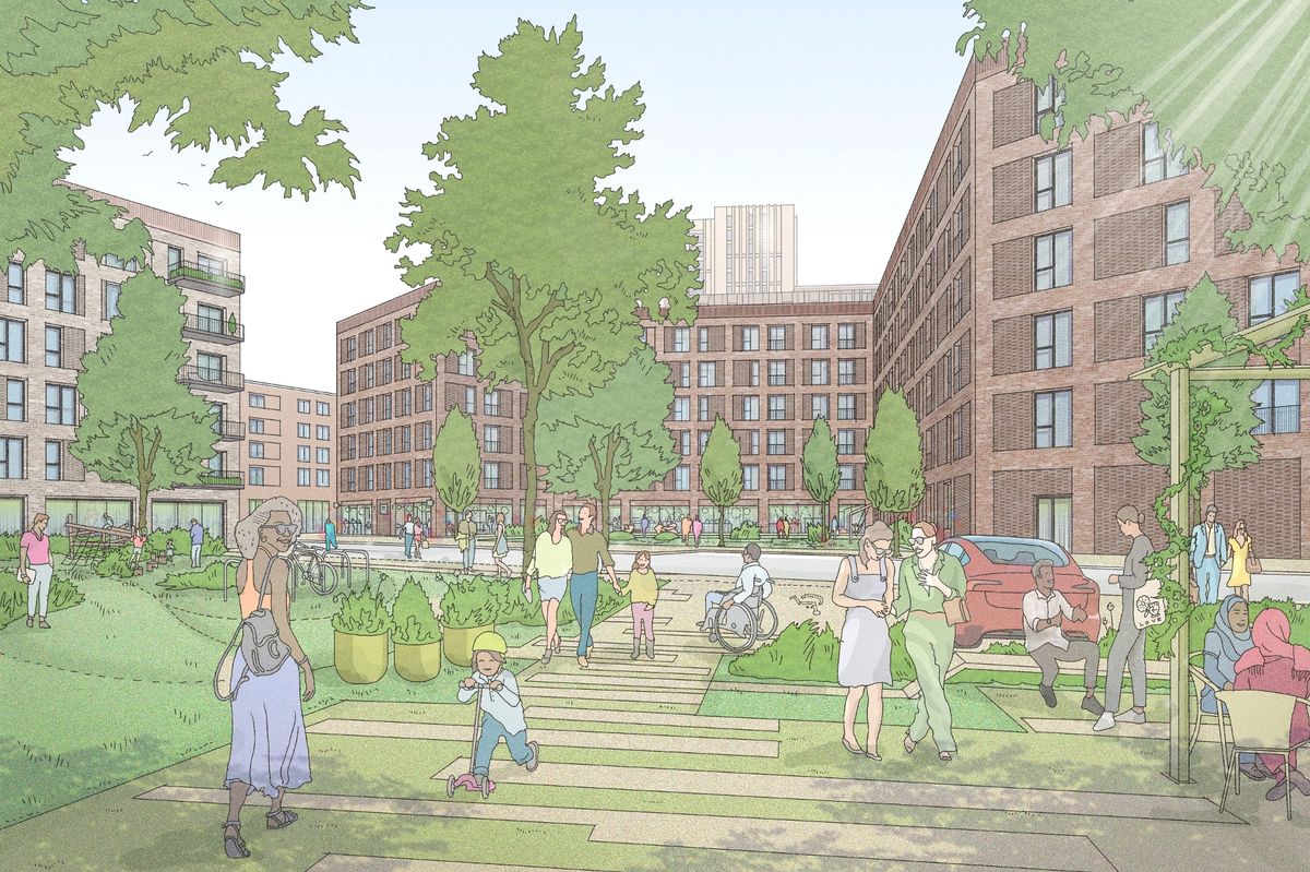 The redevelopment plans for Princess Street in Bedminster- view looking east from 'Block A'