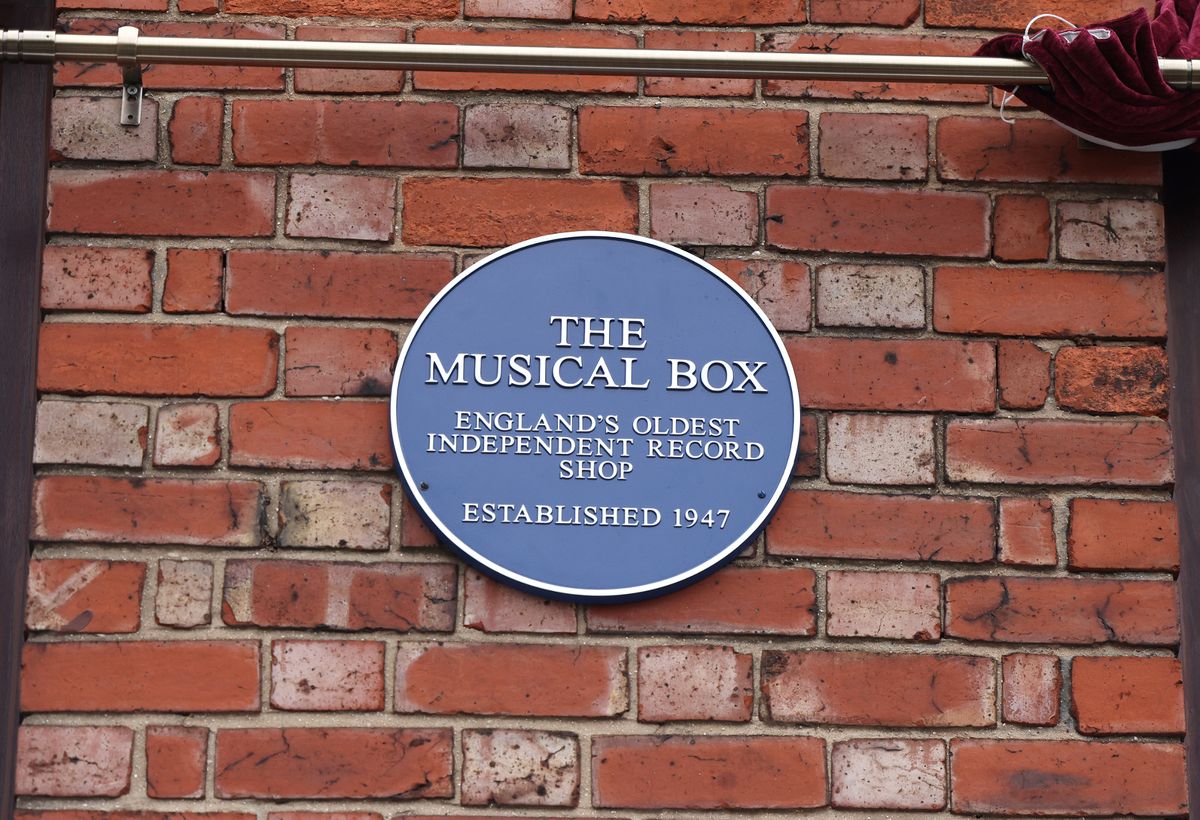 A new plaque at The Musical Box record store on West Derby Road