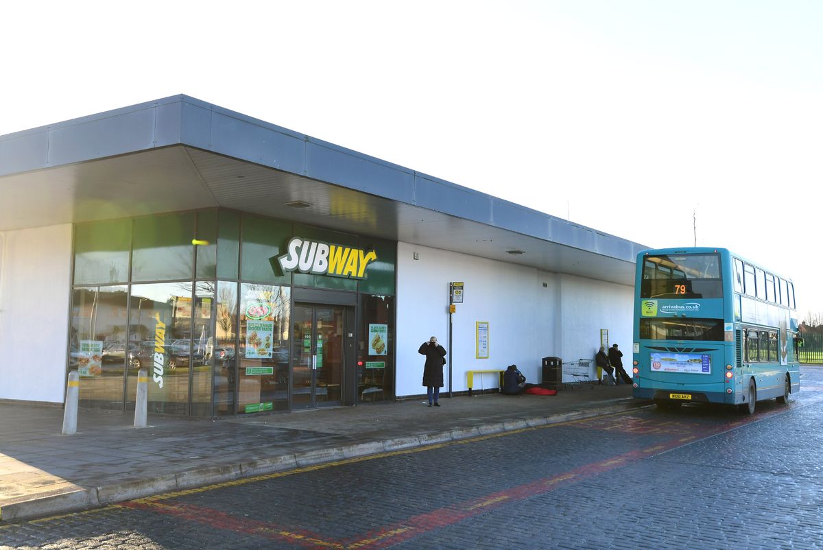 Bus stops at Halewood Shopping Centre