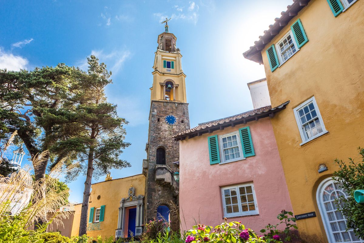 Coloured buildings at Portmeirion, North Wales,UK