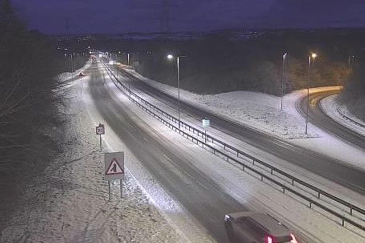 Treacherous driving conditions on the A55 at Treborth
