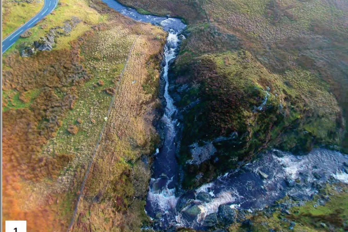 View showing upstream of the Afon Cynfal and the dramatic falls.