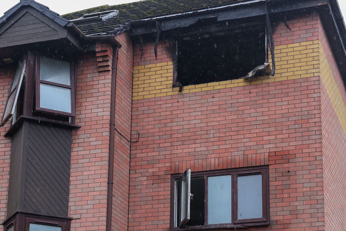 Ash and fire damage at a block of flats in Totterdown, following a blaze overnight