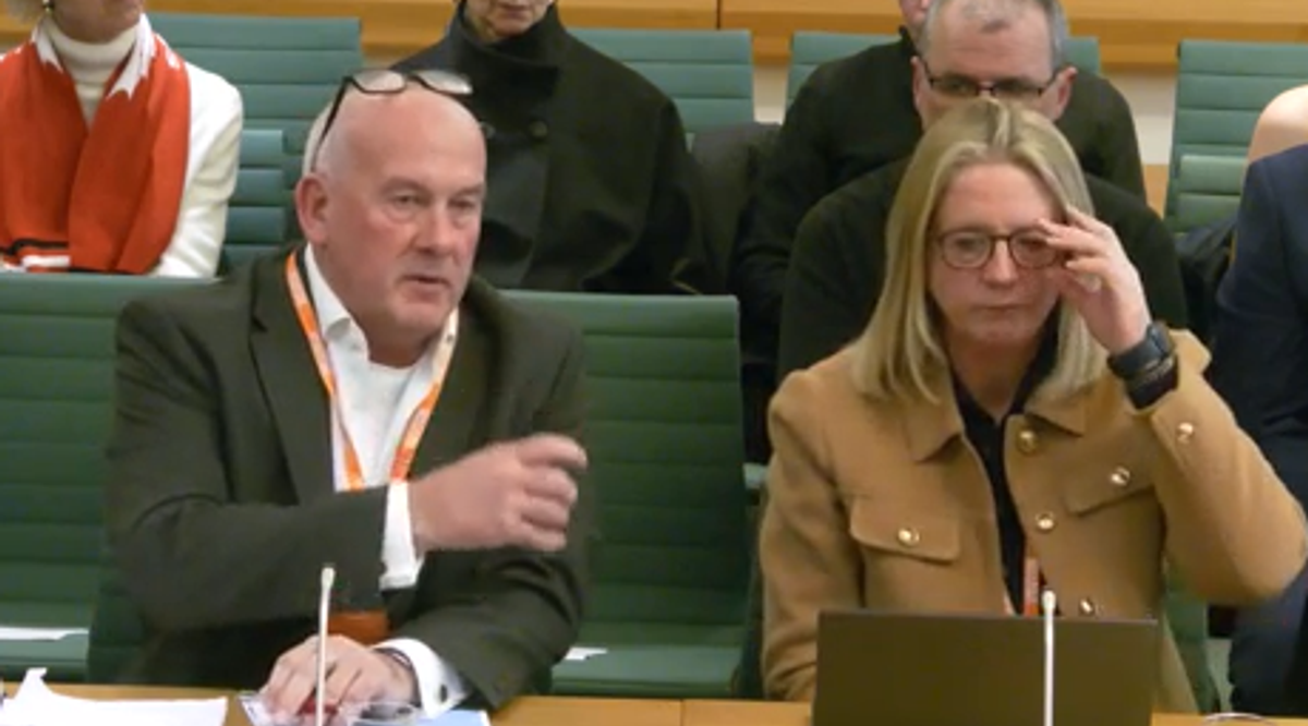 Richard Collier-Keywood and Abi Tierney at the Welsh Affairs Committee
