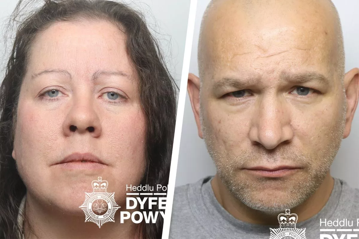 Custody shots of Michelle Mills and Geraint Berry