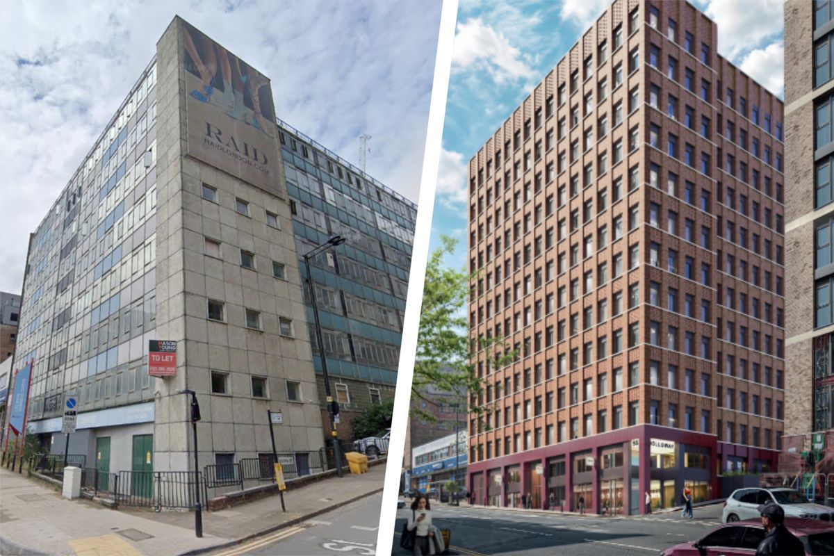 55 Holloway Head in Birmingham and a visualisation of the proposed development