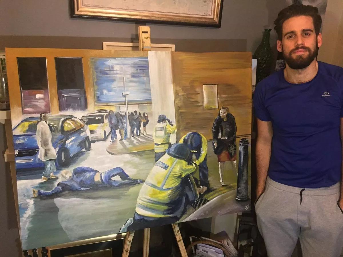 Within days of being taken, the image was also replicated in art form by artist Nic Stacey