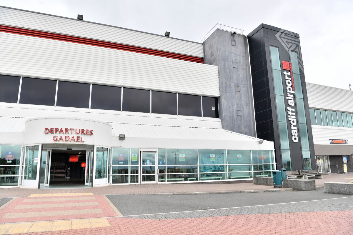 Outside the departures building at Cardiff airport