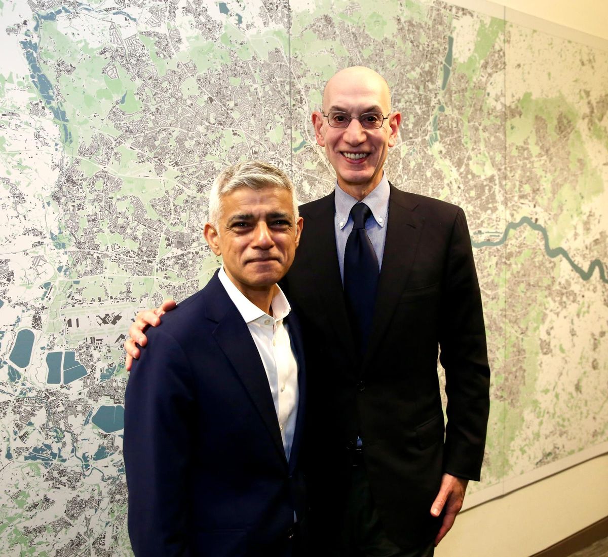 Sadiq Khan and NBA Commissioner Adam Silver