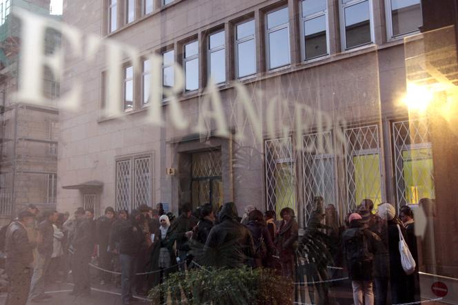 In front of the immigration office at the Prefecture of the Calvados Department, in Caen, on November 14, 2011.