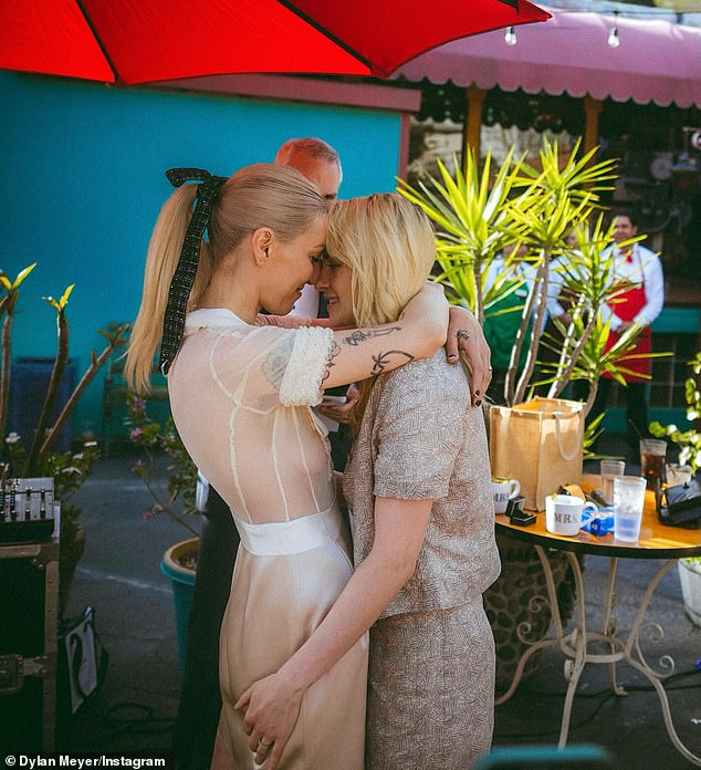 In April last year, the star married wife Dylan Meyer in a low-key ceremony at Mexican restaurant Casita Del Campo after six years of dating (pictured)