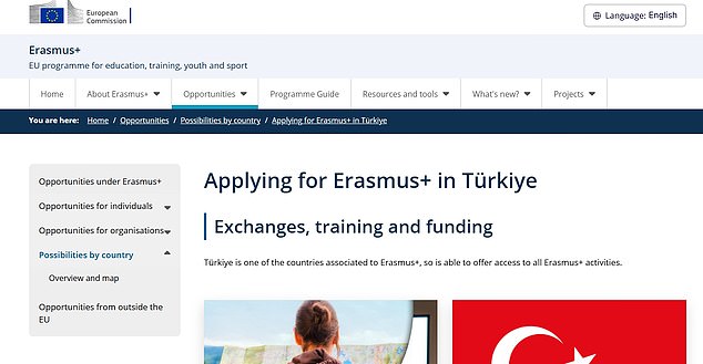 Students from Turkey will be eligible to come to the UK in 2027, as the country is an 'associate' member of the Erasmus scheme