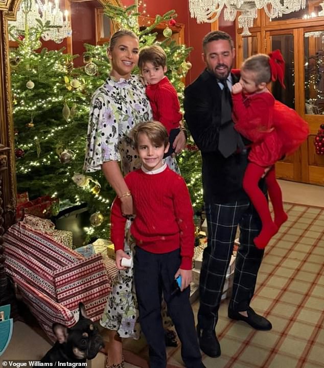 Vogue Williams and Spencer Matthews will move into a rented property for 18-months as they renovate their 'forever' home in London; pictured with their children Theodore, seven, Gigi, five, and Otto, three