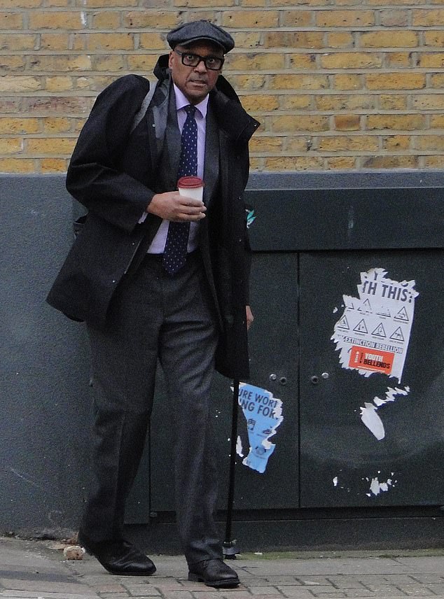 EastEnders and James Bond actor Colin Salmon is pictured outside Lavender Hill Magistrates' Court where he was spared a driving ban after being caught speeding