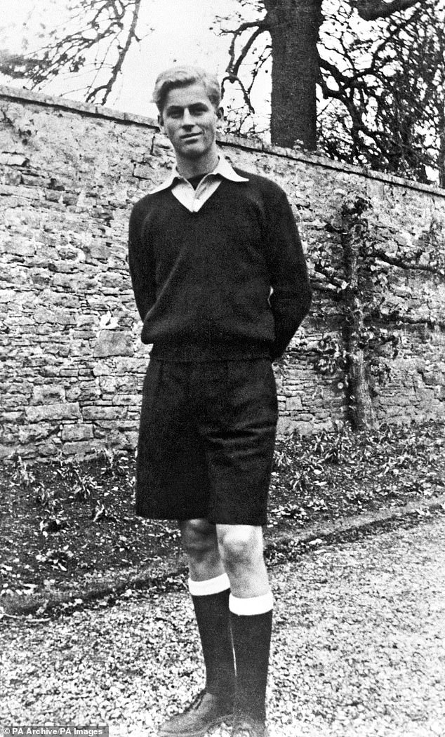 A rare picture of Prince Philip of Greece at Gordonstoun in Elgin, Scotland