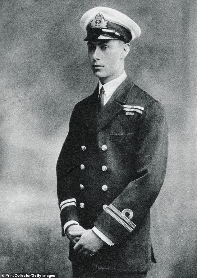 Prince Albert in the uniform of a lieutenant in the Royal Navy and who became King George VI