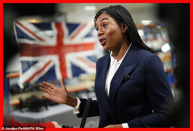 Conservative party leader Kemi Badenoch on a visit to a drone firm in Hampshire last month