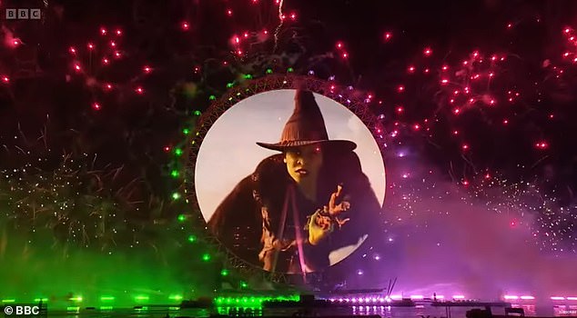 Cynthia Erivo, who plays Elphaba in Wicked: For Good, featured in the London 2026 fireworks which some viewers accused of 'advertising' the movie