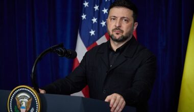 Ukrainian President Volodymyr Zelensky speaks following a meeting with US President Donald Trump on December 28, 2025