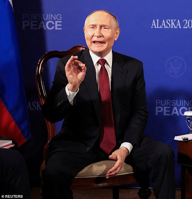 Russian President Vladimir Putin following a meeting with the US President about the war in Ukraine on August 15, 2025