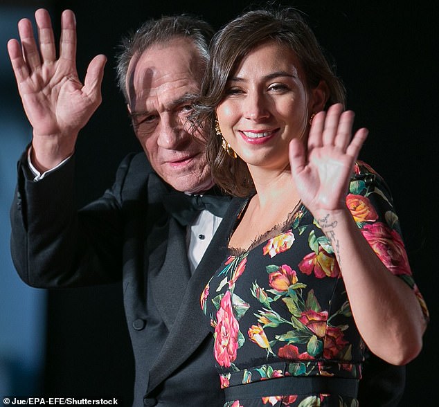 Jones and Victoria are pictured in October 2017 at the opening of that year's Tokyo International Film Festival, where he was serving as president of the international competition