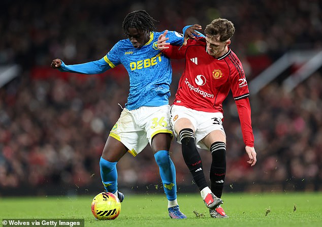 Academy player Jack Fletcher (right), who typically plays centrally as a No 10 at younger age groups has been asked to progress the ball next to Casemiro as a No 6