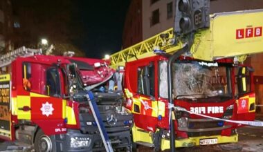 Crews had been rushing to an incident in Islington around 10pm on Saturday when the collision unfolded in Farringdon
