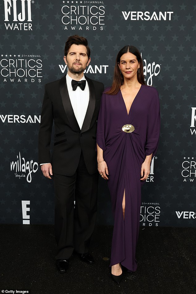 Adam Scott enjoyed a date night with wife Naomi Scott