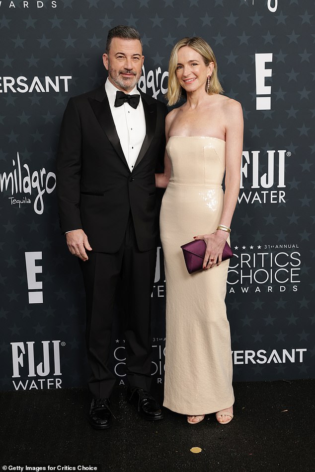 Late night host Jimmy Kimmel was joined by wife Molly McNearney