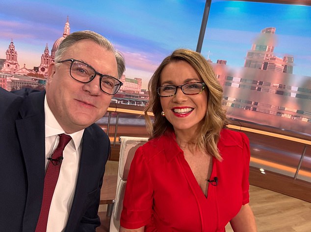 Ed Balls took to X to share a snap from the new studio and wrote: 'New Year, New Studio - we¿re off on GMB in 2026!'