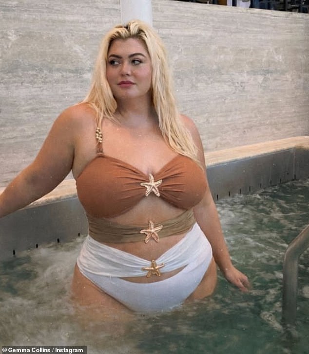 Gemma Collins showed off her impressive weight loss in a cut out swimsuit as she took to Instagram on Monday