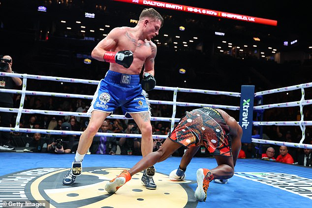 Dalton Smith sent Subriel Matias crashing to the canvas with a huge fifth-round right hook