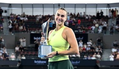 A tense moment unfolded after Aryna Sabalenka (pictured) claimed her second successive Brisbane International title on Sunday