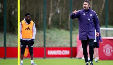 Michael Carrick took his first training session as Manchester United head coach on Wednesday