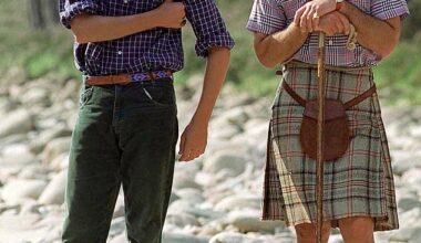 As Prince William and Kate Middleton head North of the border this week, there will be one question on many royal fans' minds: will the Prince of Wales finally wear a kilt? (Pictured: William with his father Charles at Balmoral in 1997)
