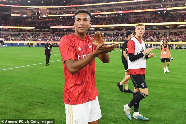 Auston Trusty at the SoFi Stadium in California back in 2023 during his spell at Arsenal